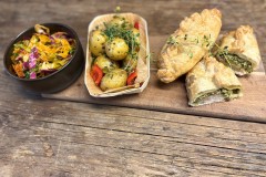 Indbagt kyllinge menu